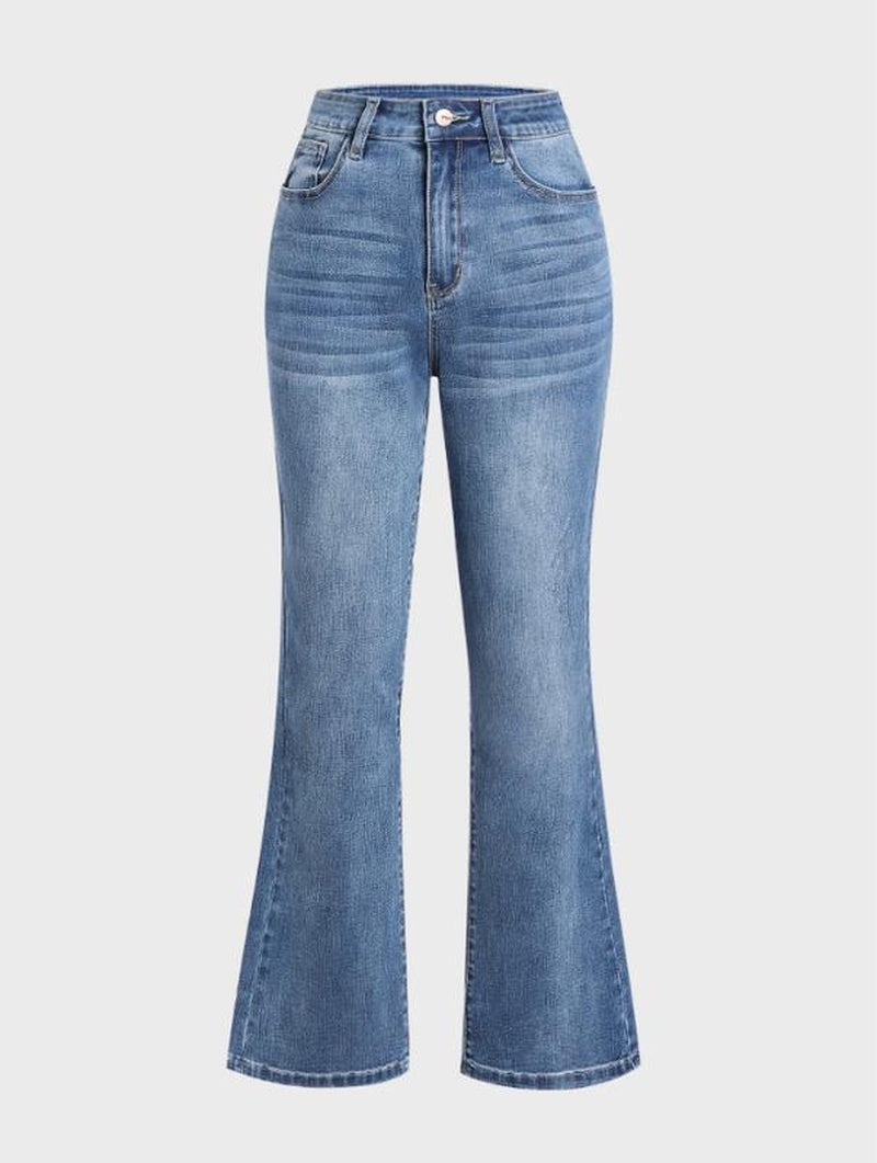 Ultimate Tummy Control Bootcut Flare Jeans - Mid Waist Denim with Flared Legs for Comfort and Style
