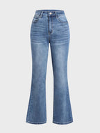 Ultimate Tummy Control Bootcut Flare Jeans - Mid Waist Denim with Flared Legs for Comfort and Style