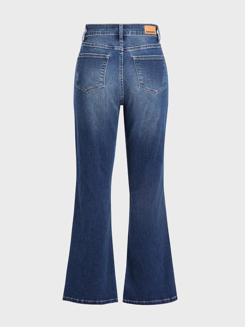 Ultimate Tummy Control Bootcut Flare Jeans - Mid Waist Denim with Flared Legs for Comfort and Style