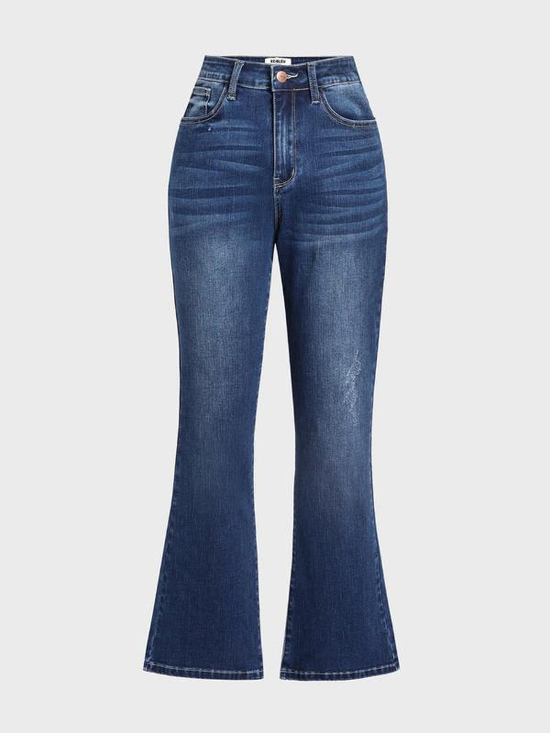 Ultimate Tummy Control Bootcut Flare Jeans - Mid Waist Denim with Flared Legs for Comfort and Style