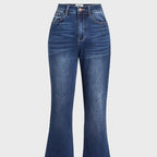 Ultimate Tummy Control Bootcut Flare Jeans - Mid Waist Denim with Flared Legs for Comfort and Style