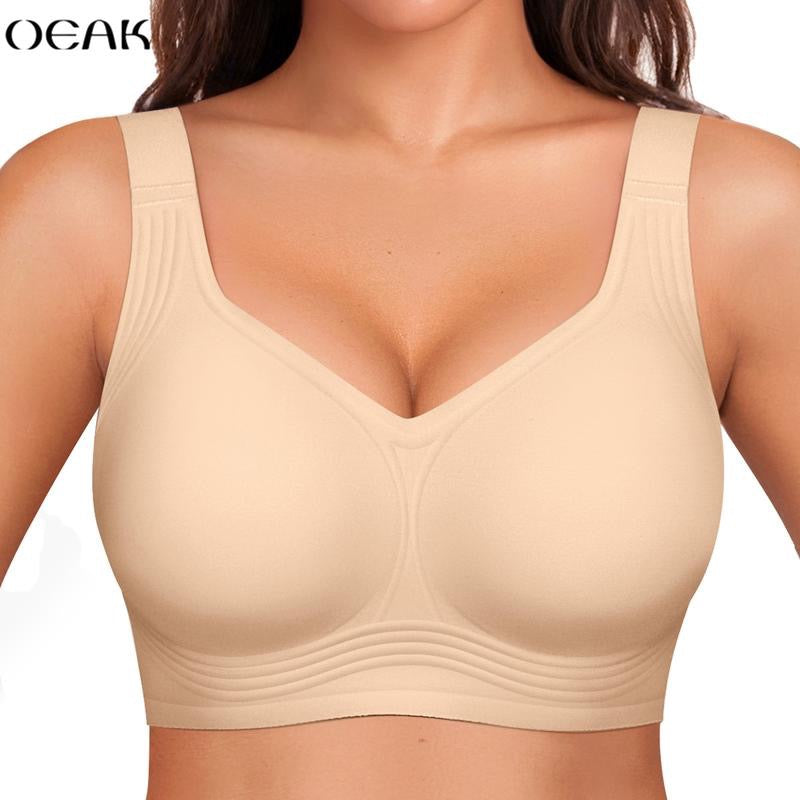 OEAK Women Wirefree Bras for Women Full Coverage No Underwire Everyday Bras Comfortable Wireless Padded Bras